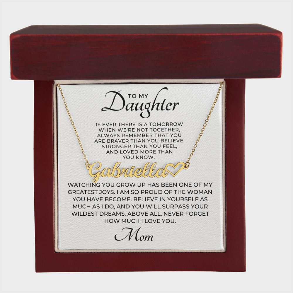 Personalized Daughter Gift From Mom | Wildest Dreams Name Necklace 0577HNNT5