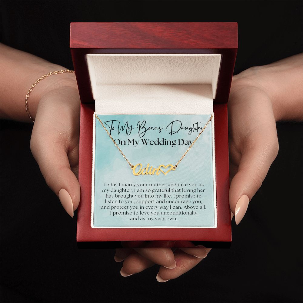 Personalized Stepdaughter Wedding Gift | Promise Name Necklace 0633HNNT11