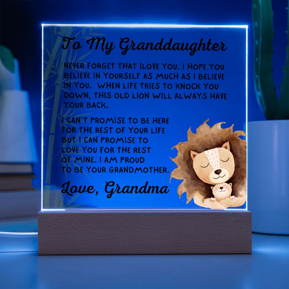 Gift for Granddaugher | Promise Acrylic Plaque  007-ACS
