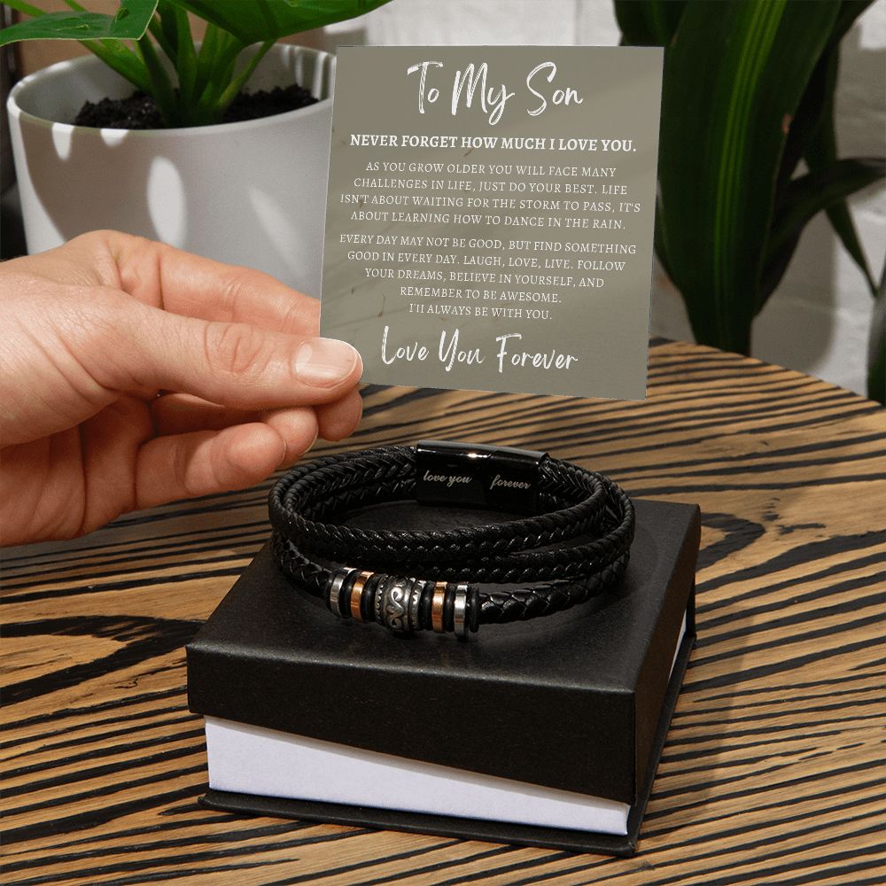 Gift For Son From Mom | Forever Leather Bracelet 0865BT5