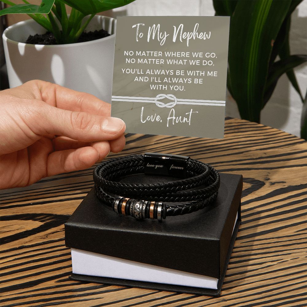 Gift For Nephew From Aunt | Always Leather Bracelet 0870BT5