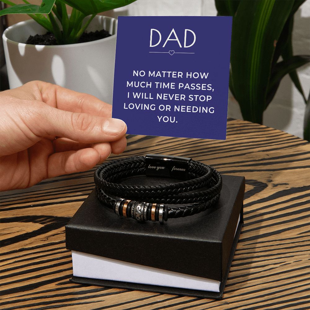 Gift For Dad | Never Stop Men's Bracelet 0671BT8