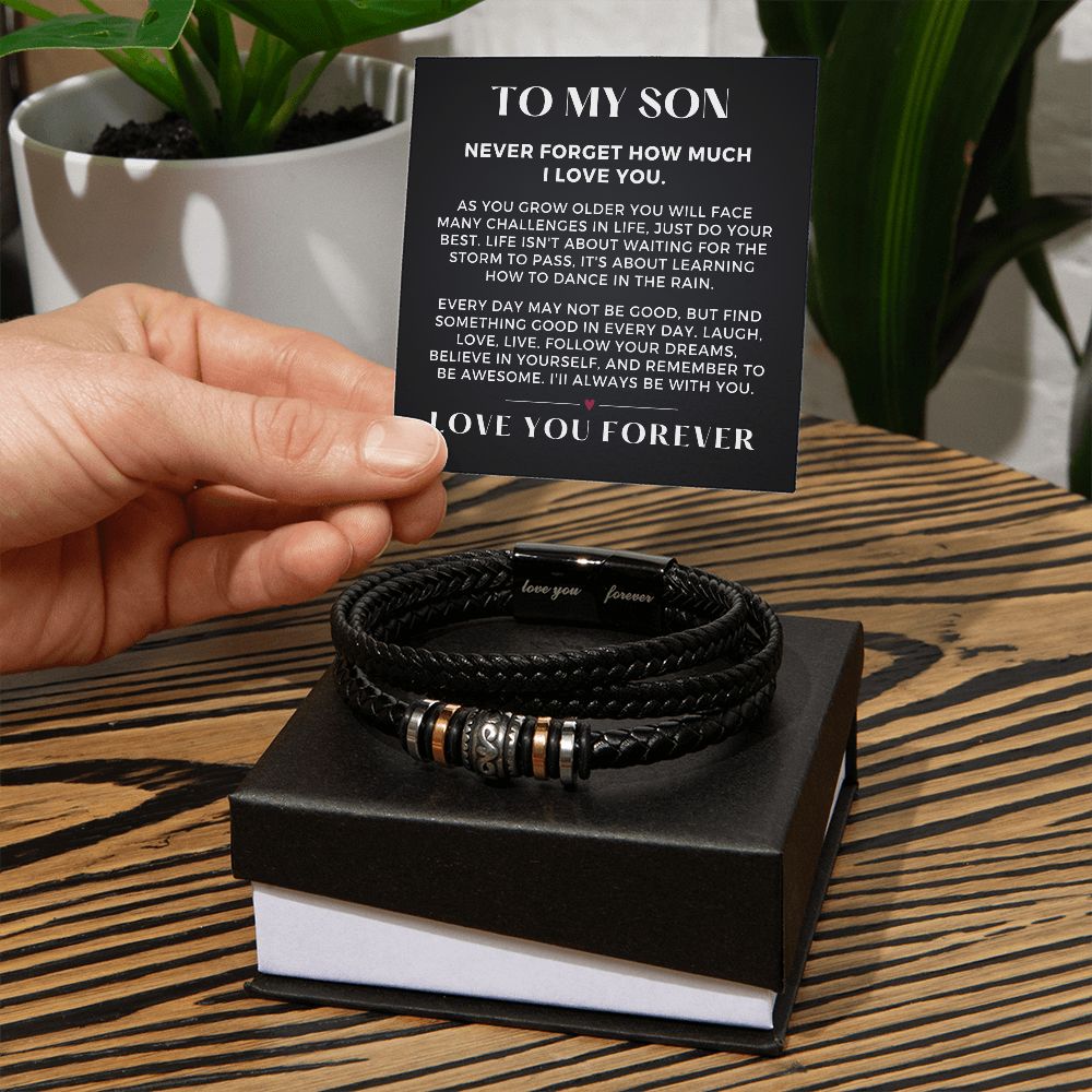 Gift For Son From Mom | Forever Leather Bracelet 0865BT2