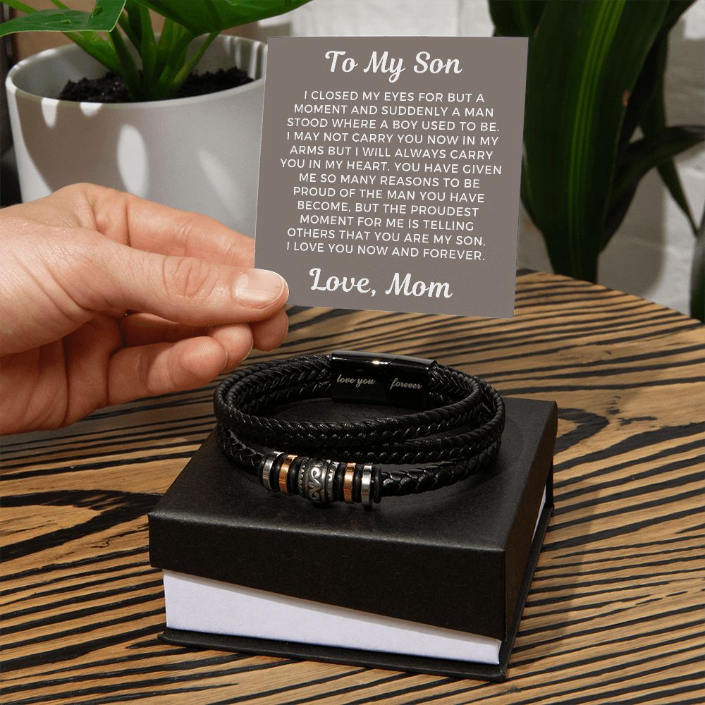 Gift For Son From Mom | Proudest Leather Bracelet 0859BT4