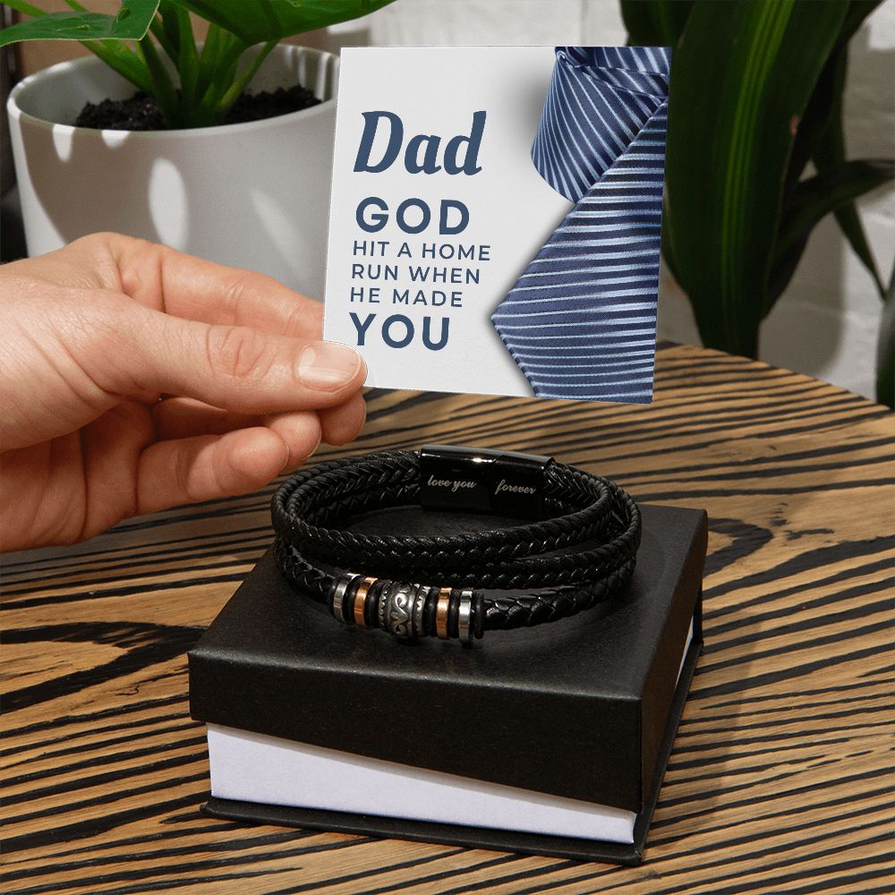Gift For Dad | Home Run Men's Bracelet 0667BT4