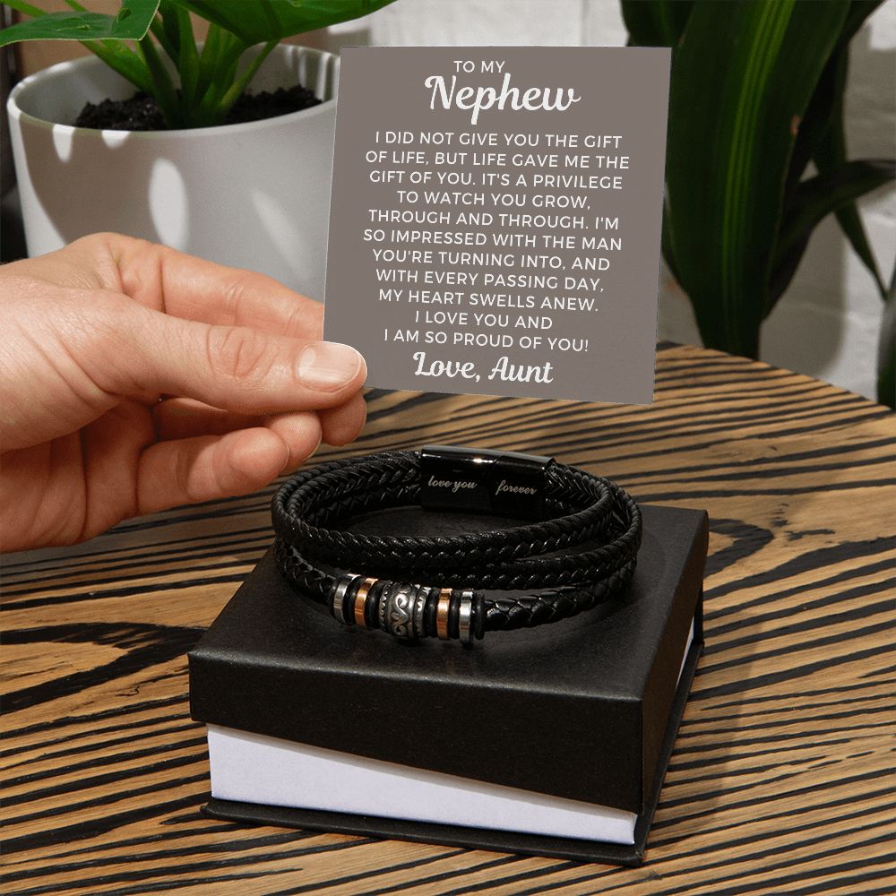 Gift For Nephew From Aunt | The Gift Leather Bracelet 0864BT4