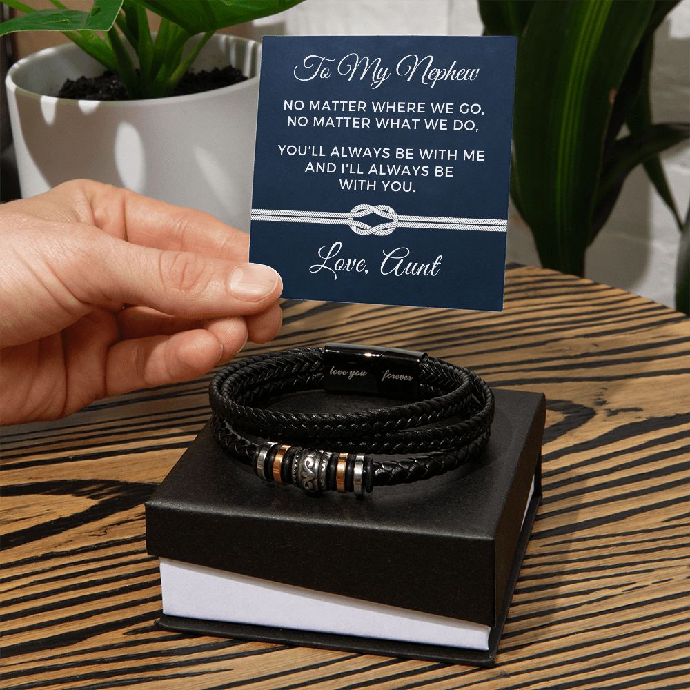 Gift For Nephew From Aunt | Always Leather Bracelet 0870BT3