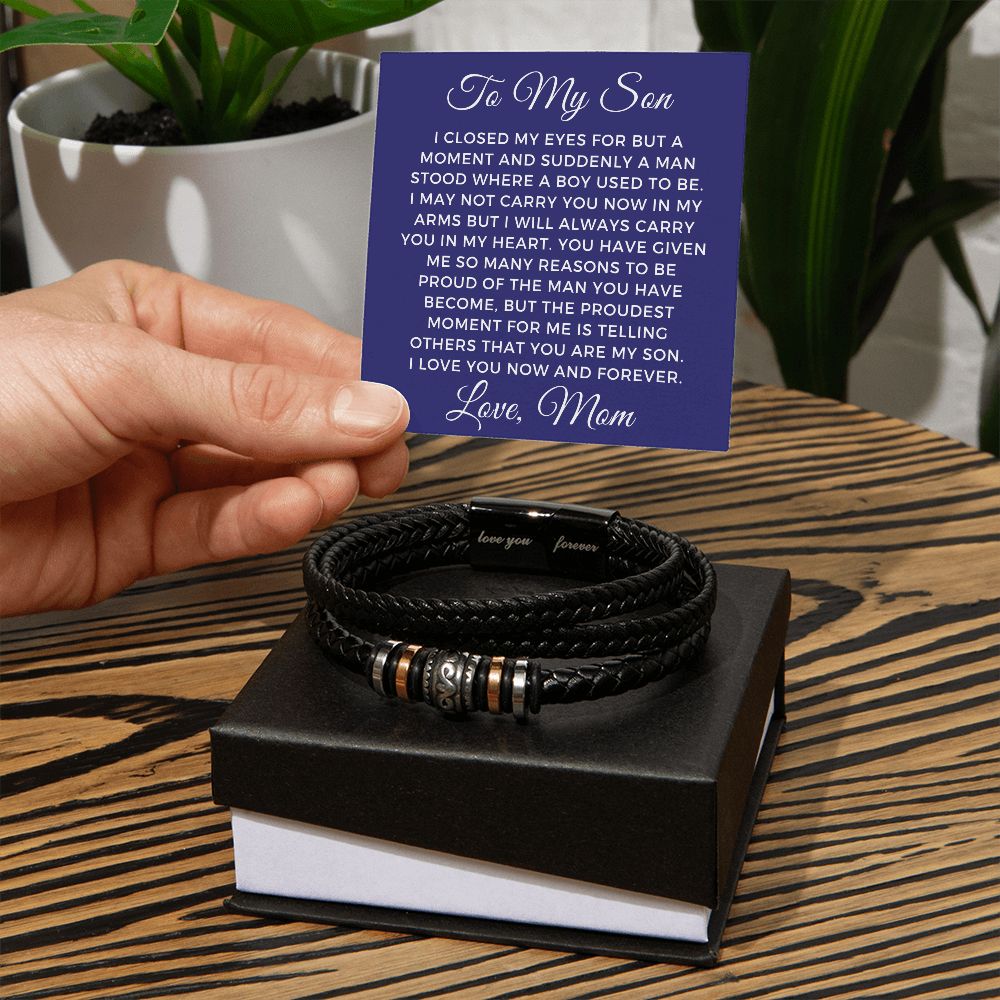 Gift For Son From Mom | Proudest Leather Bracelet 0859BT3