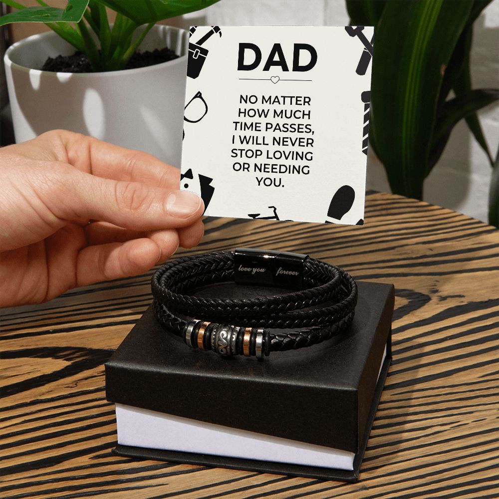 Gift For Dad | Never Stop Men's Bracelet 0671BT4