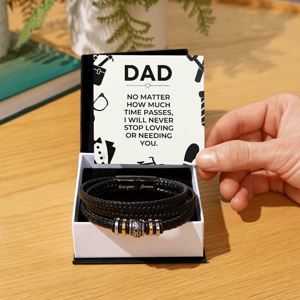 Gift For Dad | Never Stop Men's Bracelet 0671BT4