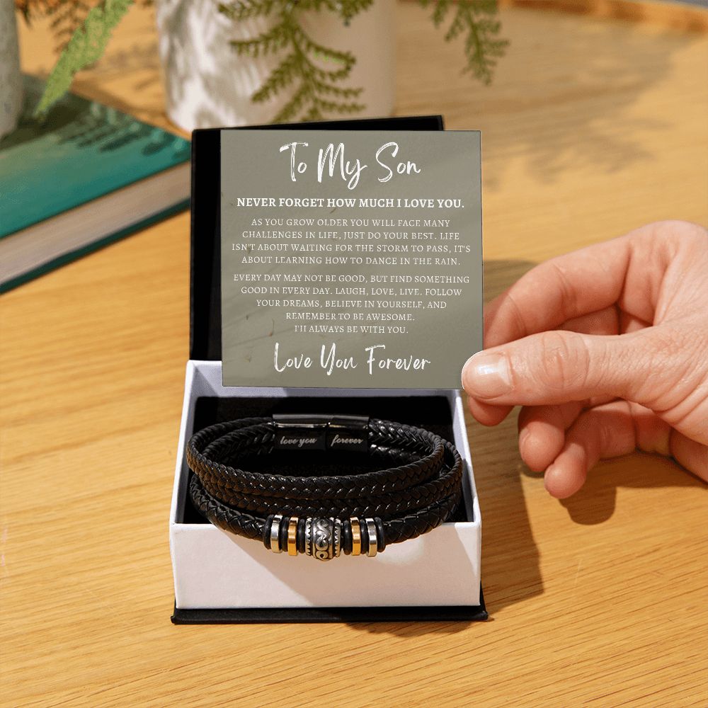 Gift For Son From Mom | Forever Leather Bracelet 0865BT5
