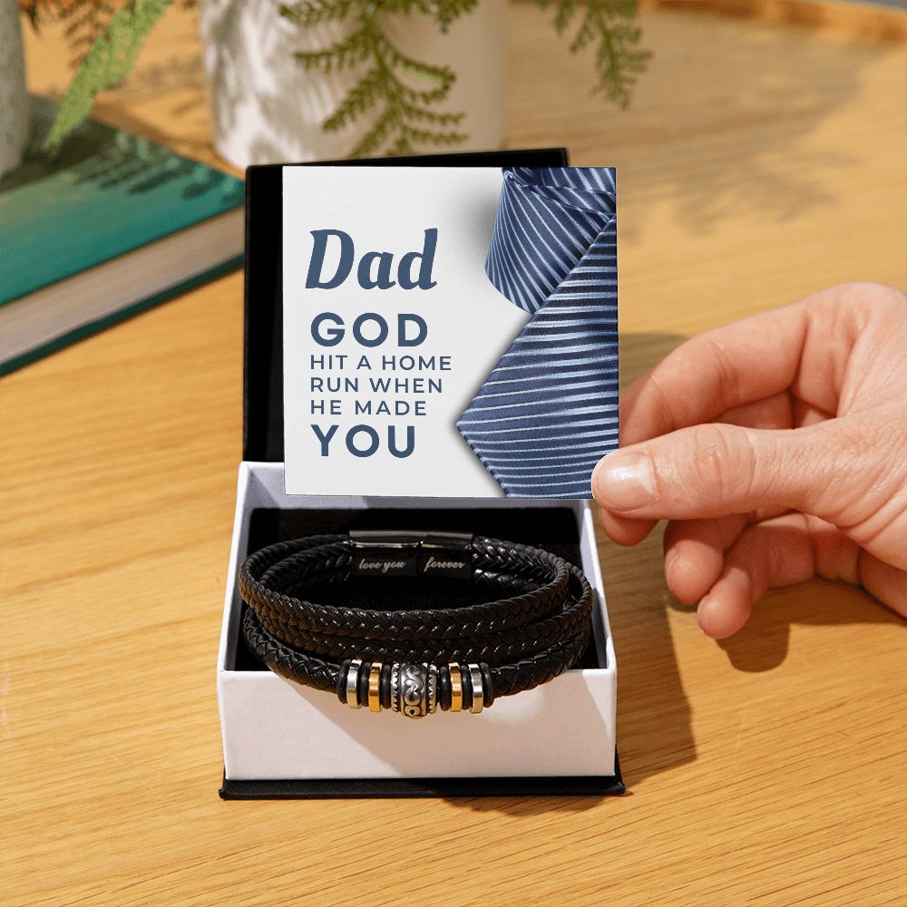 Gift For Dad | Home Run Men's Bracelet 0667BT4