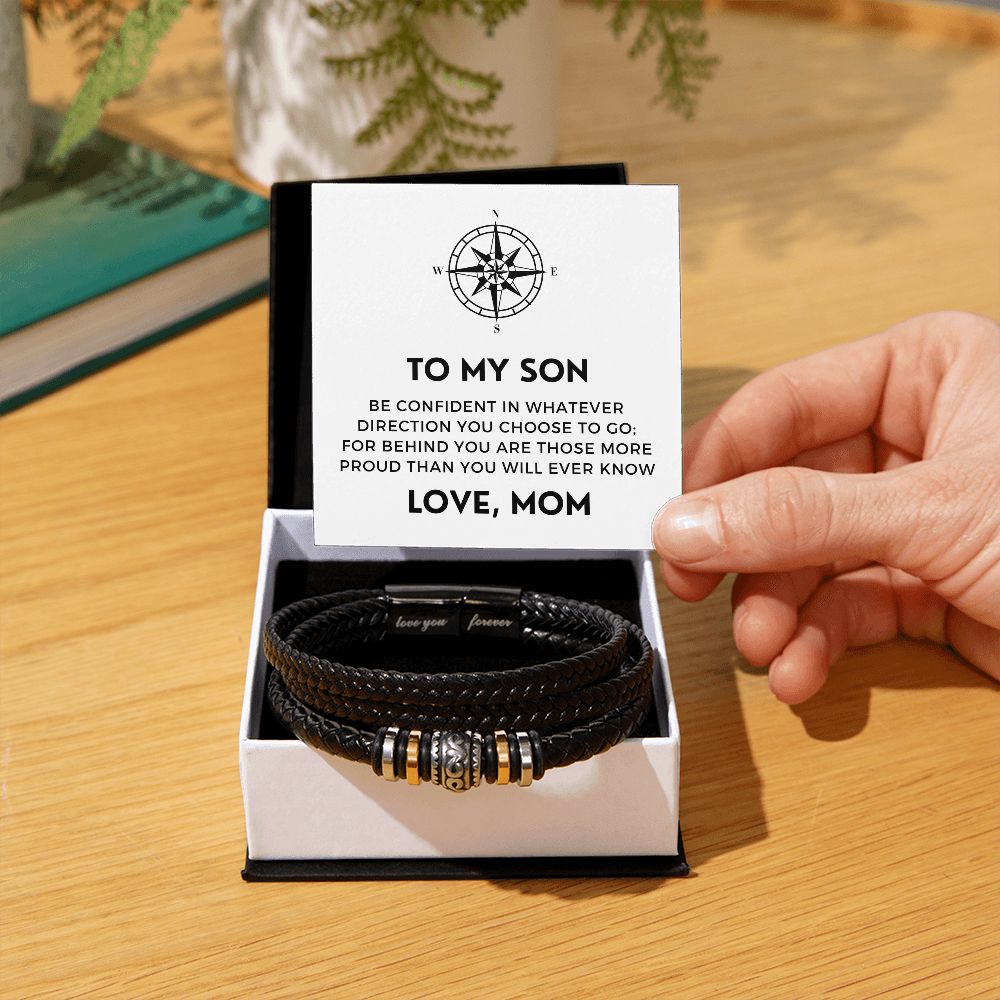 Gift For Son From Mom | Proud Leather Bracelet 0856BT1