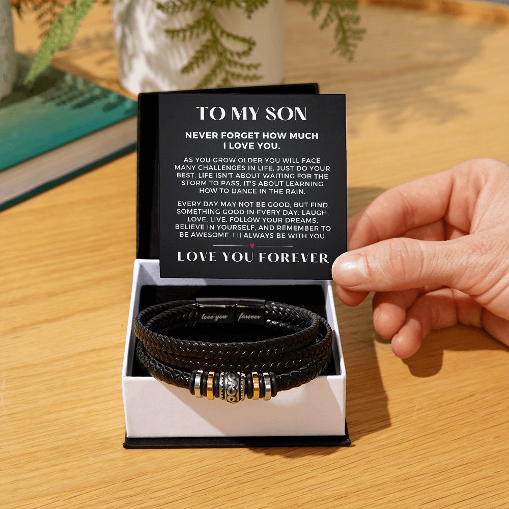 Gift For Son From Mom | Forever Leather Bracelet 0865BT2