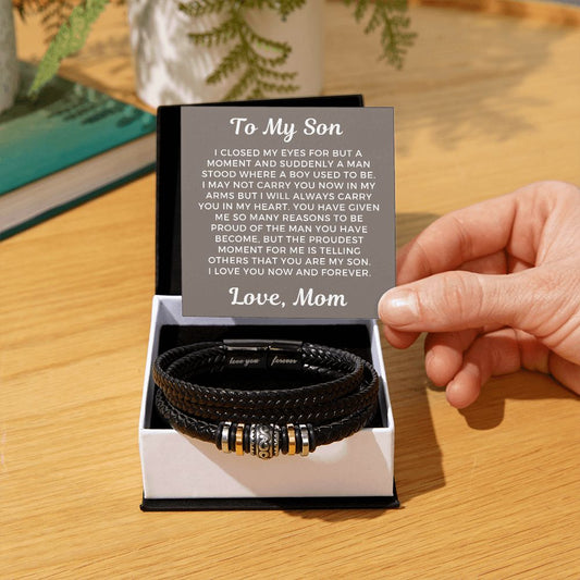 Gift For Son From Mom | Proudest Leather Bracelet 0859BT4