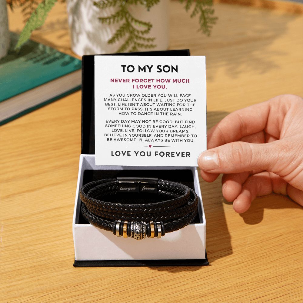 Gift For Son From Mom | Forever Leather Bracelet 0865BT1