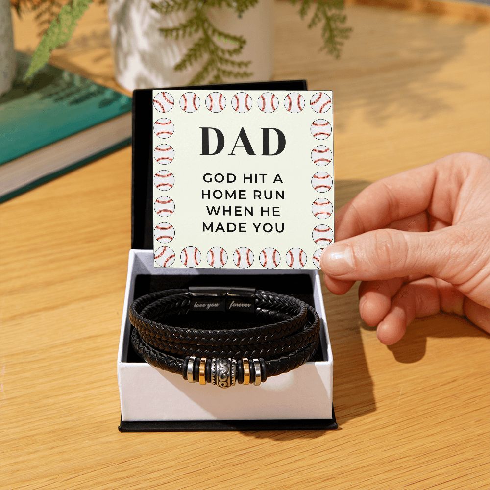 Gift For Dad | Home Run Men's Bracelet 0667BT2