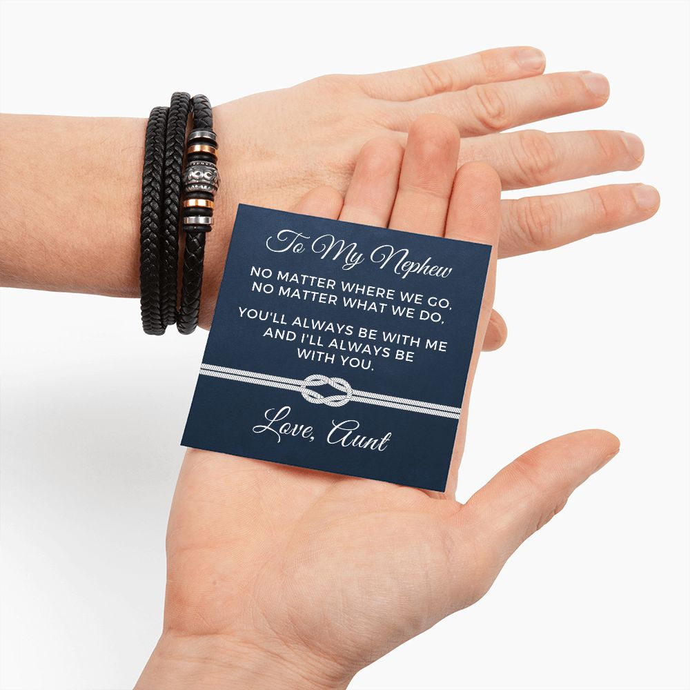 Gift For Nephew From Aunt | Always Leather Bracelet 0870BT3