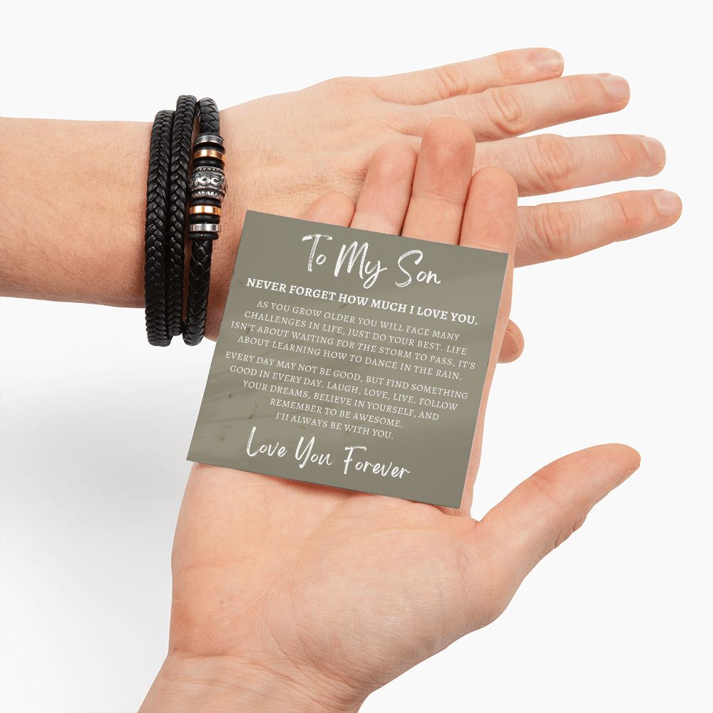 Gift For Son From Mom | Forever Leather Bracelet 0865BT5