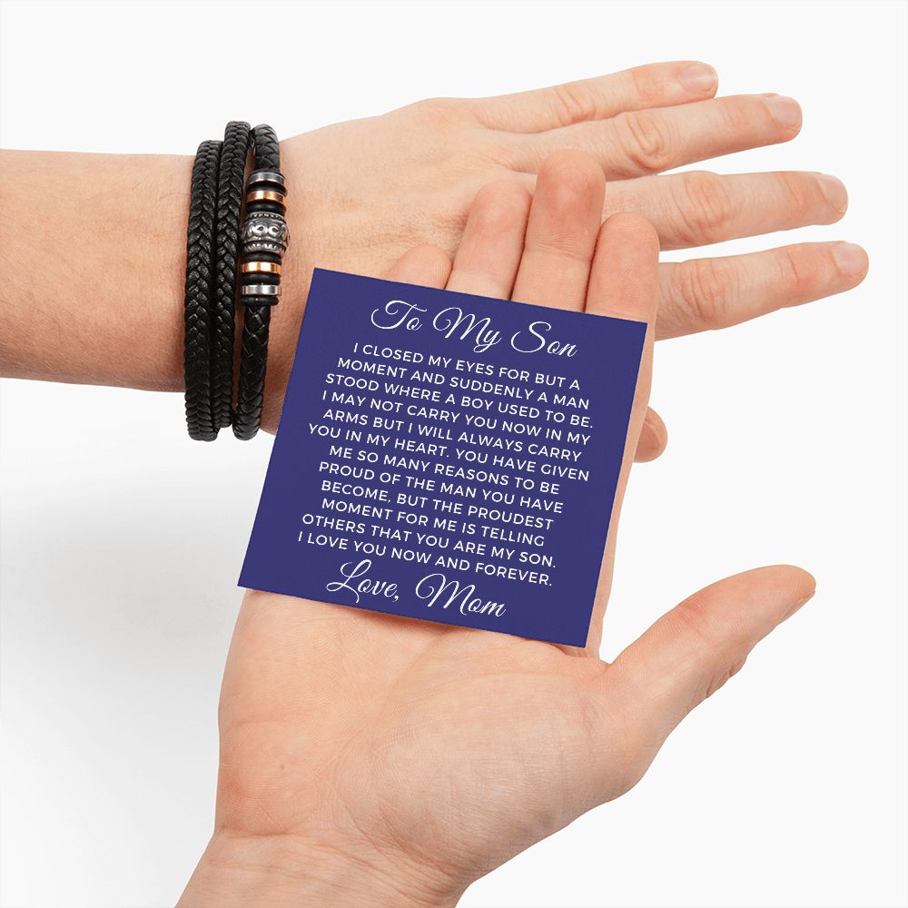Gift For Son From Mom | Proudest Leather Bracelet 0859BT3