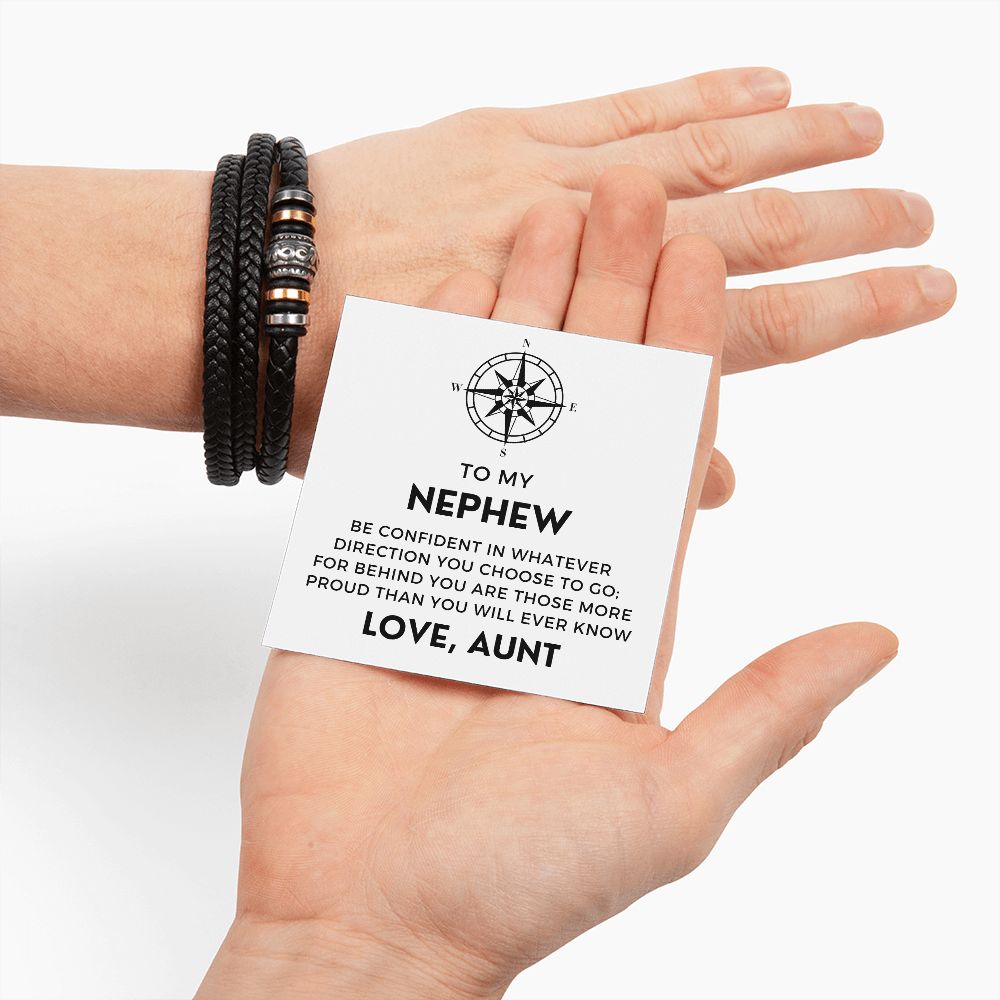 Gift For Nephew From Aunt | Proud Leather Bracelet 0858BT1