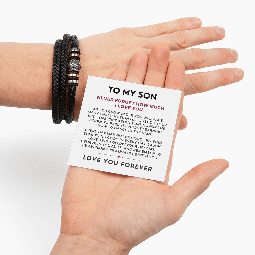 Gift For Son From Mom | Forever Leather Bracelet 0865BT1