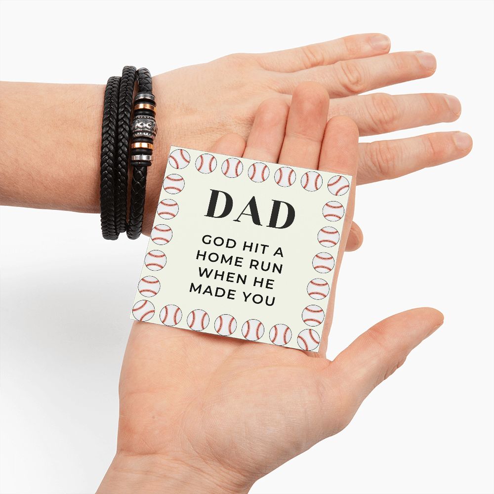 Gift For Dad | Home Run Men's Bracelet 0667BT2