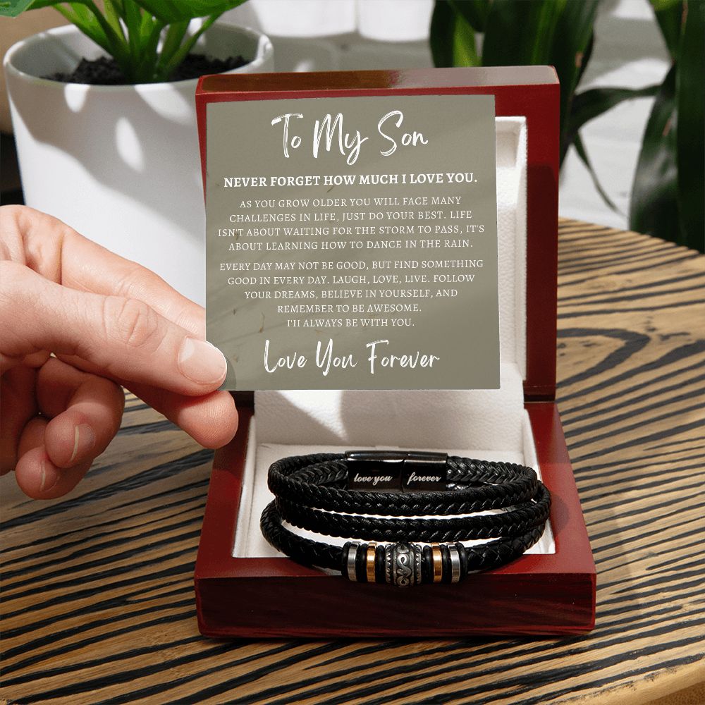 Gift For Son From Mom | Forever Leather Bracelet 0865BT5
