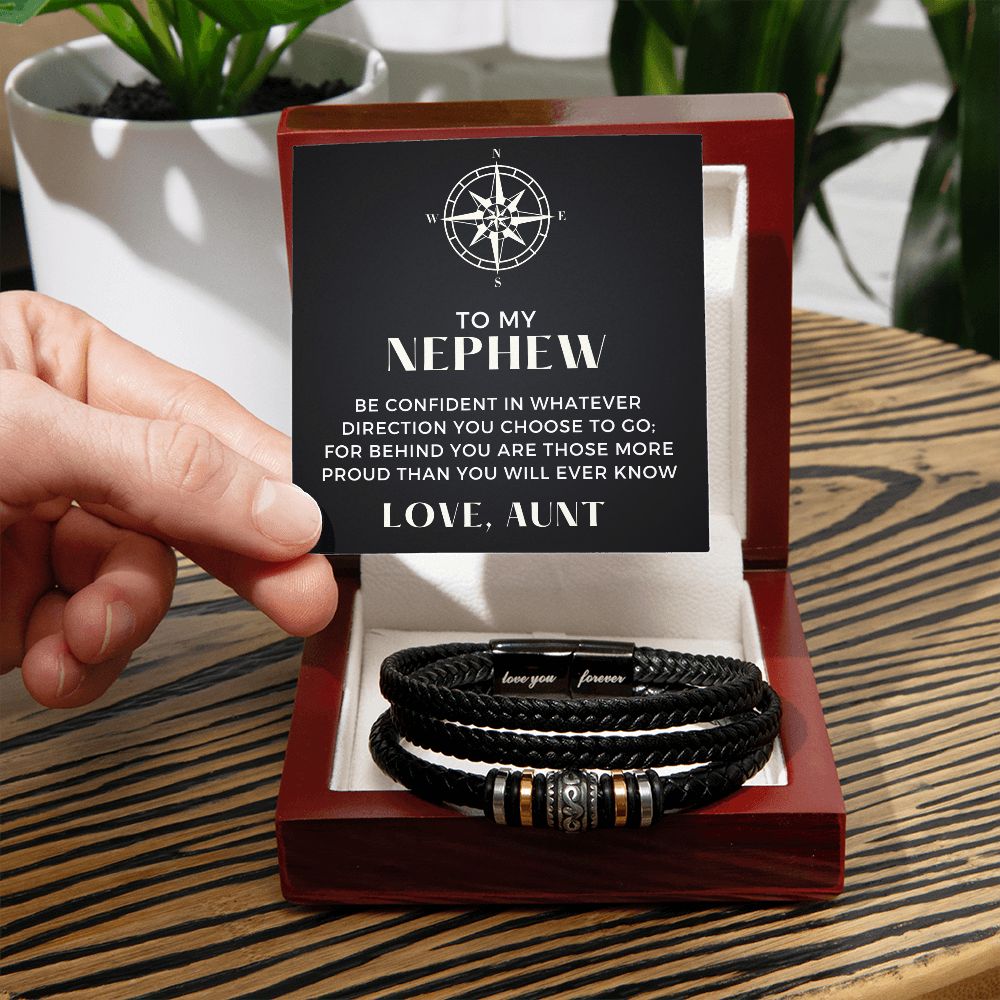 Gift For Nephew From Aunt | Proud Leather Bracelet 0858BT2