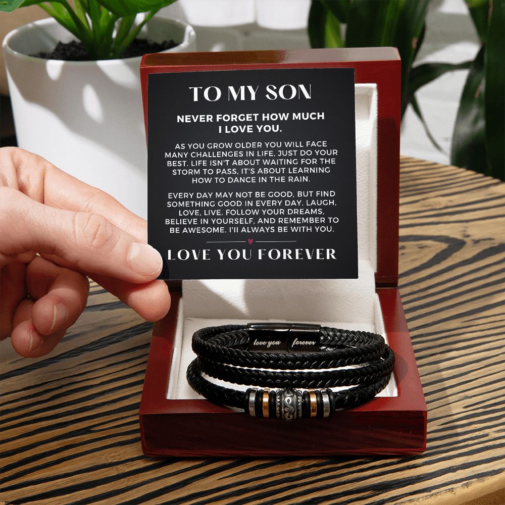Gift For Son From Mom | Forever Leather Bracelet 0865BT2