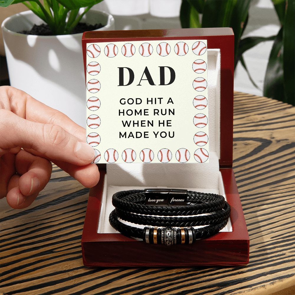 Gift For Dad | Home Run Men's Bracelet 0667BT2