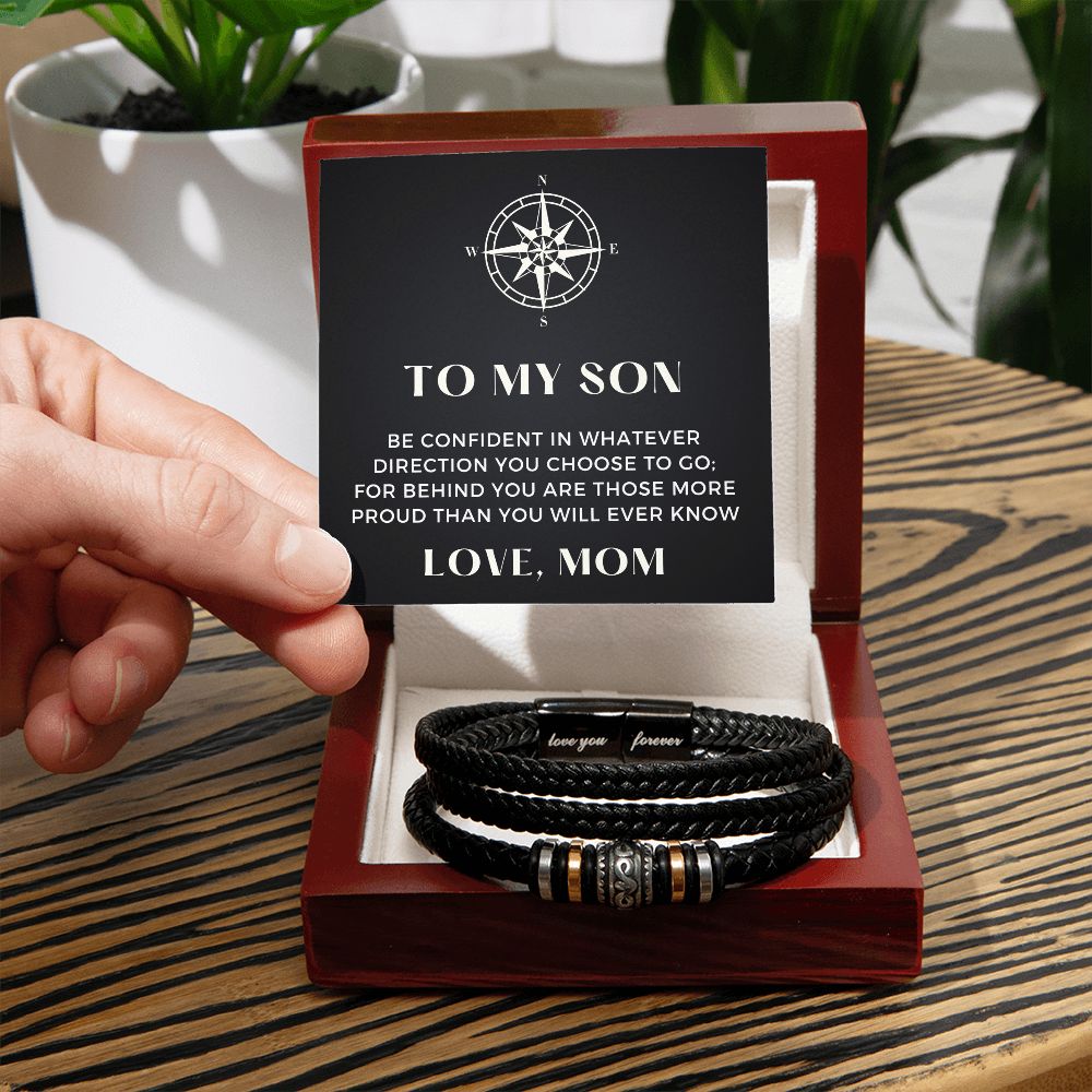 Gift For Son From Mom | Proud Leather Bracelet 0856BT2