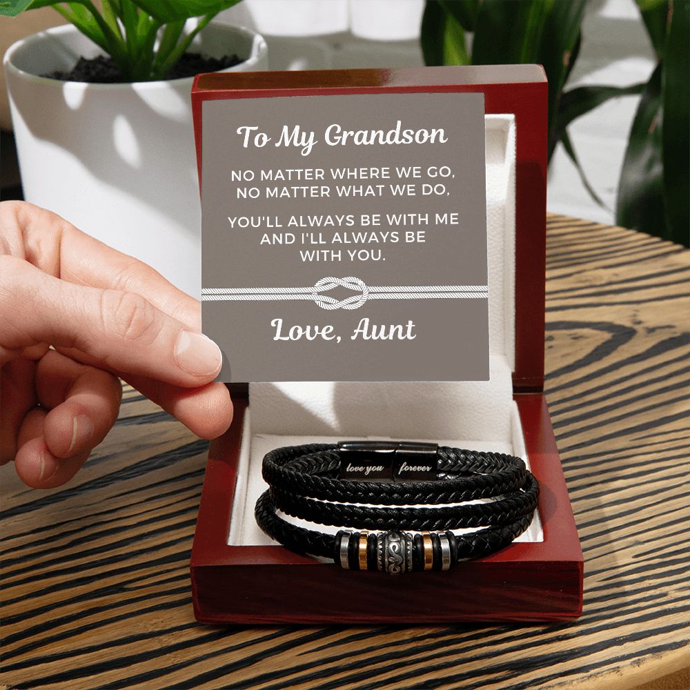 Gift For Nephew From Aunt | Always Leather Bracelet 0870BT4