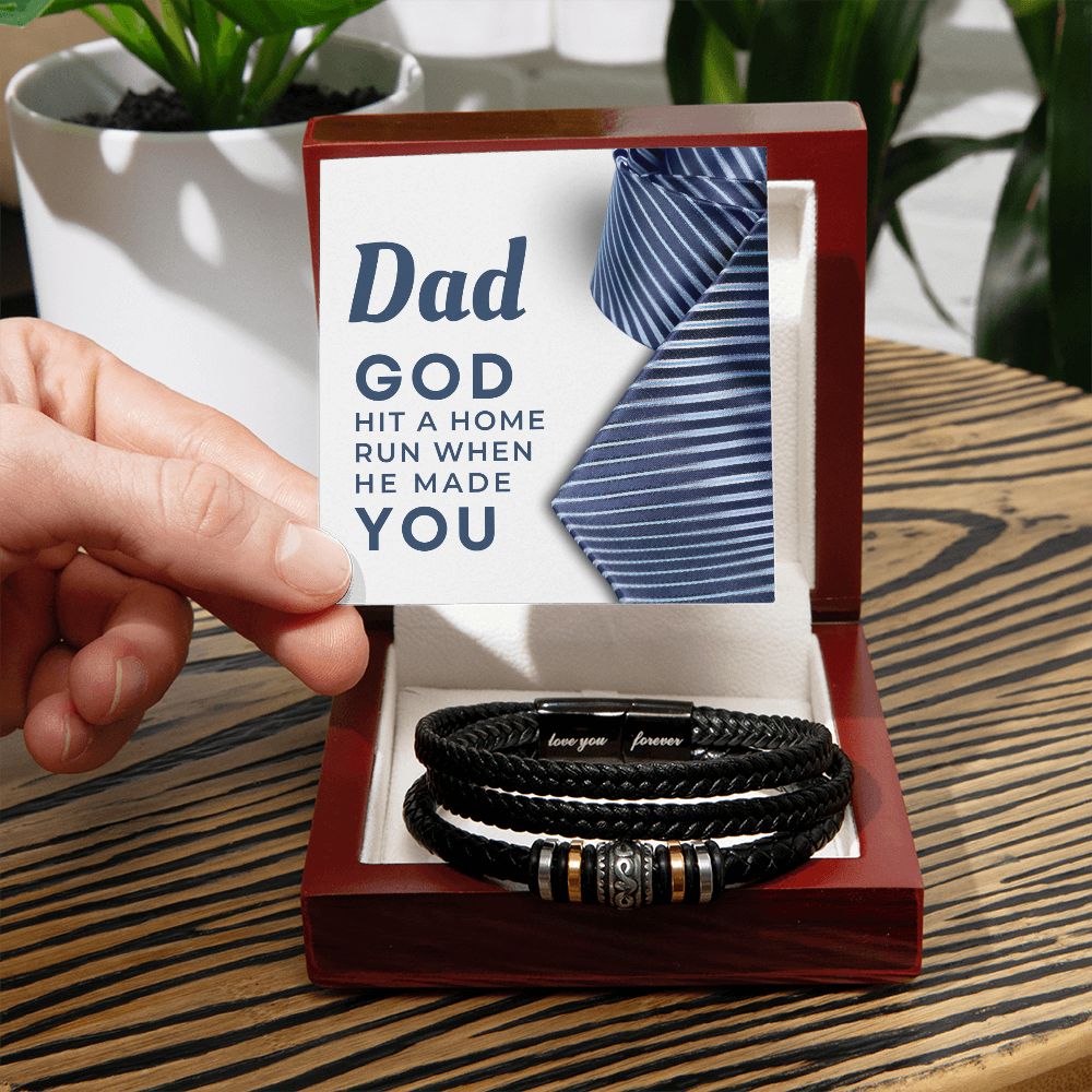 Gift For Dad | Home Run Men's Bracelet 0667BT4