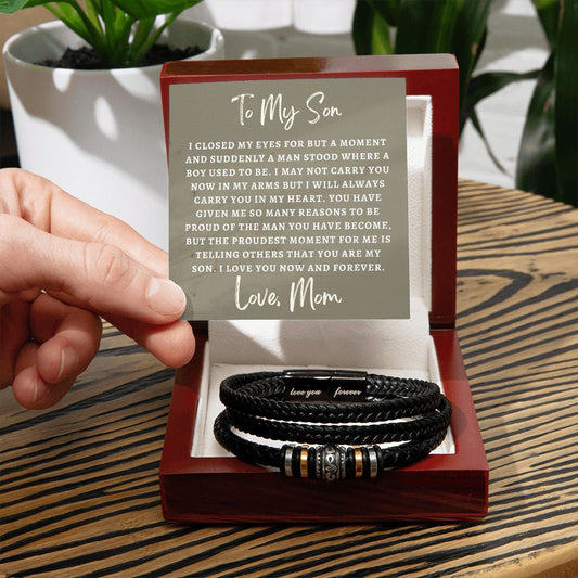 Gift For Son From Mom | Proudest Leather Bracelet 0859BT5