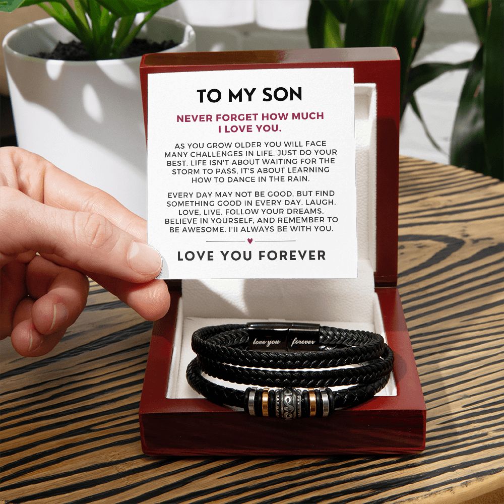Gift For Son From Mom | Forever Leather Bracelet 0865BT1