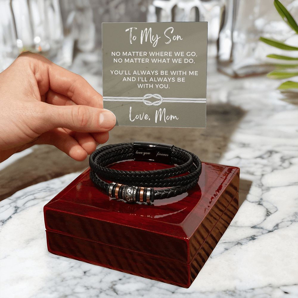 Gift For Son From Mom | Always Leather Bracelet 0868BT5