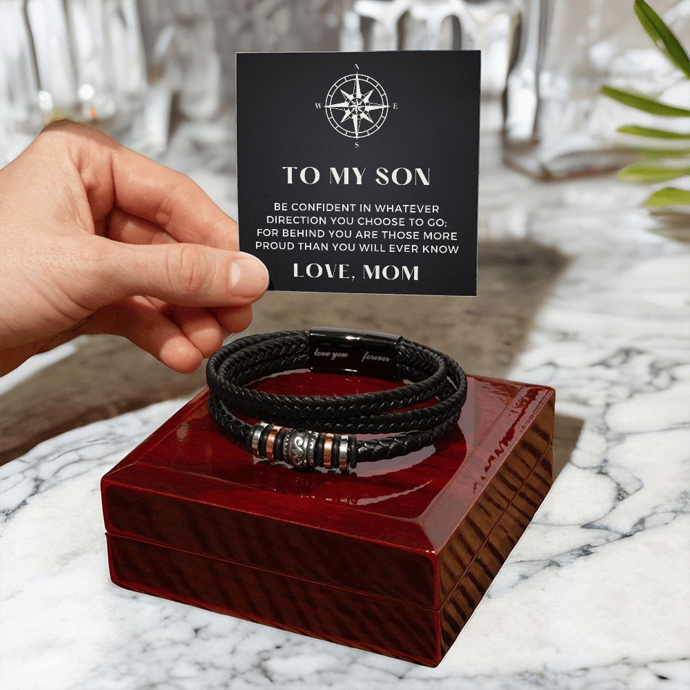 Gift For Son From Mom | Proud Leather Bracelet 0856BT2