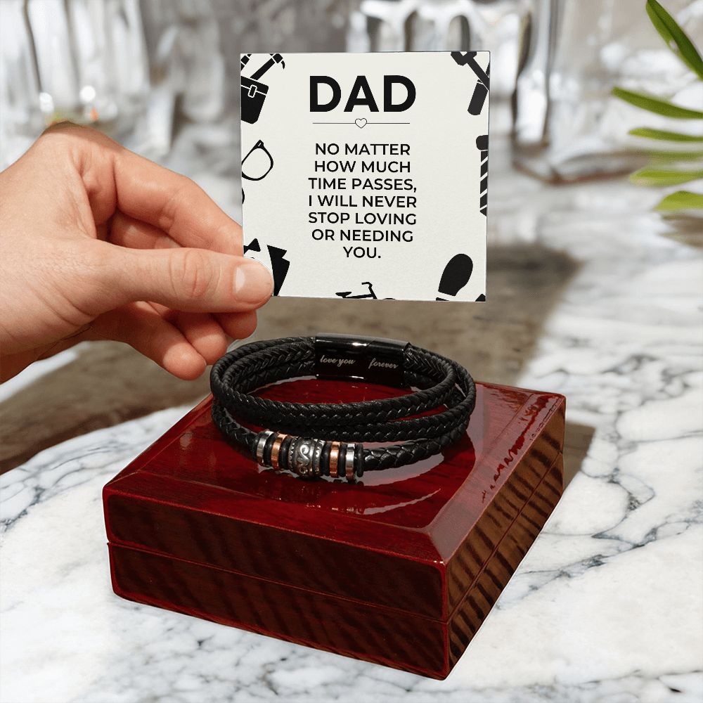 Gift For Dad | Never Stop Men's Bracelet 0671BT4