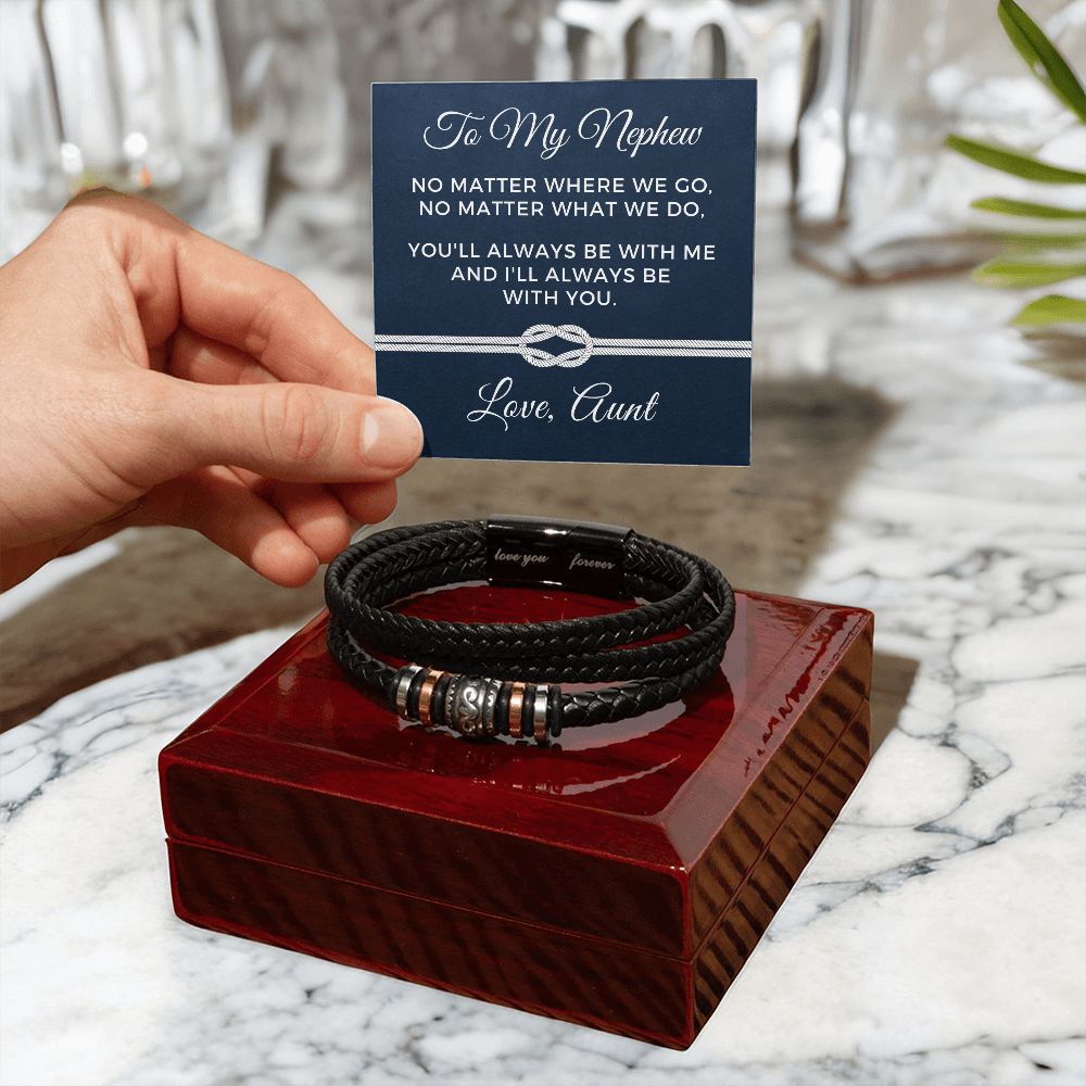 Gift For Nephew From Aunt | Always Leather Bracelet 0870BT3