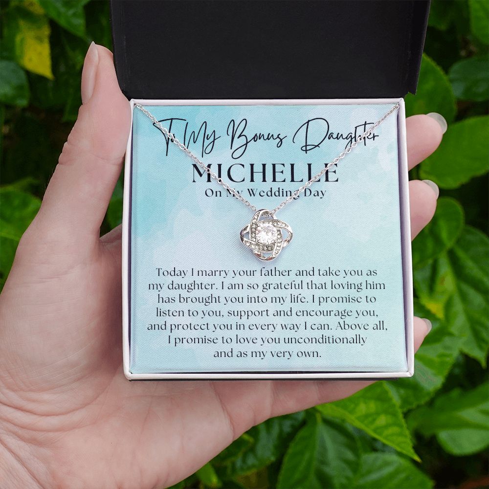 Personalized Stepdaughter Wedding Gift | Promise Necklace P-0551LT11