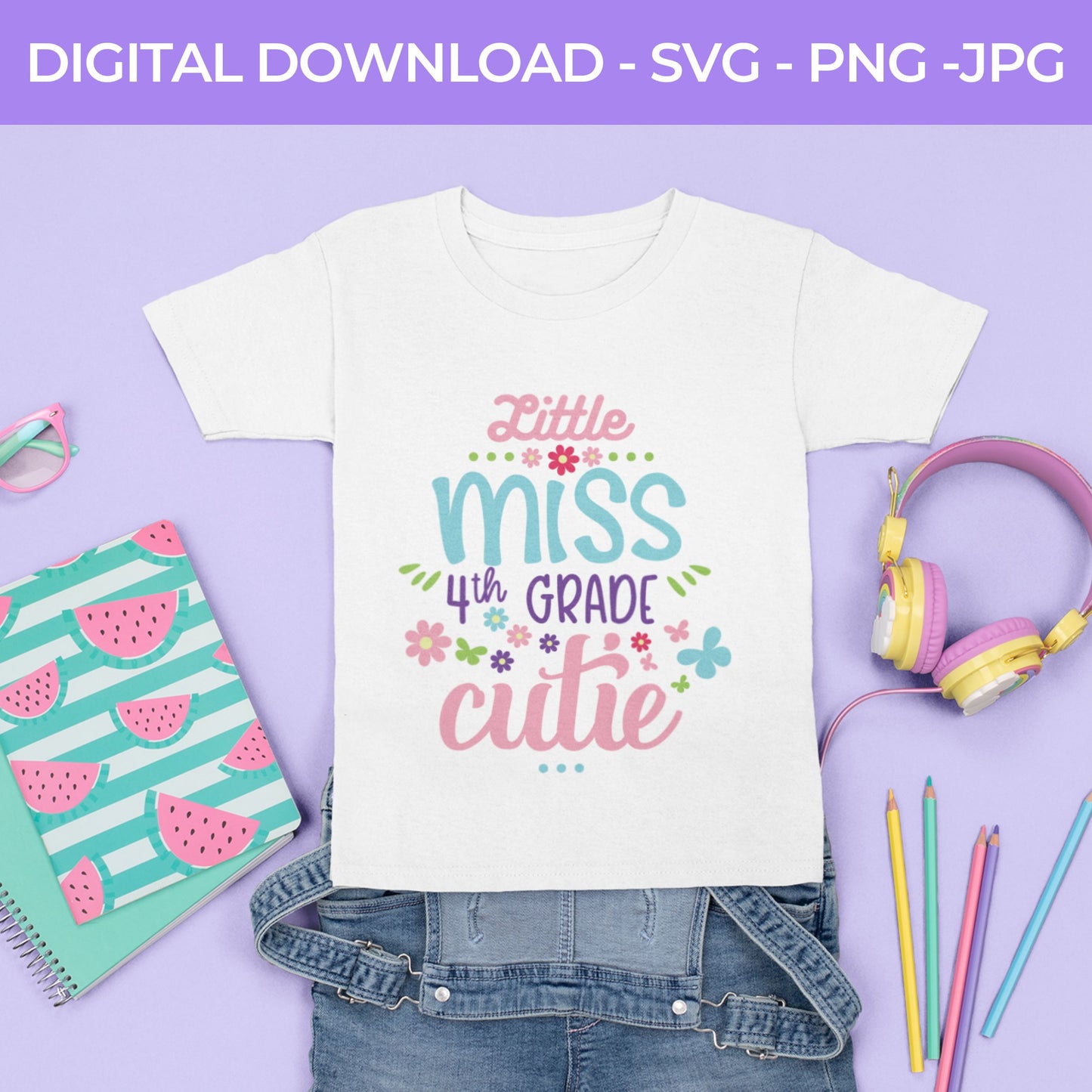Back To School | Little Ms. Third Grade  SVG, PNG, JPG Teacher School, Digital Download 073