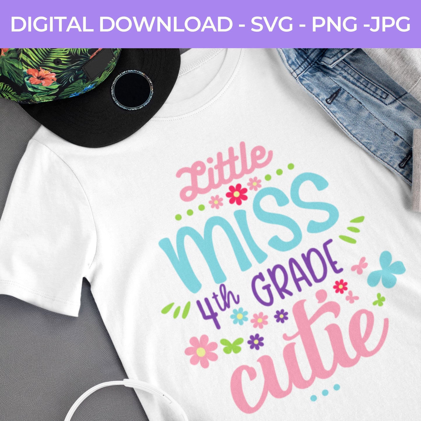 Back To School | Little Ms. Third Grade  SVG, PNG, JPG Teacher School, Digital Download 073