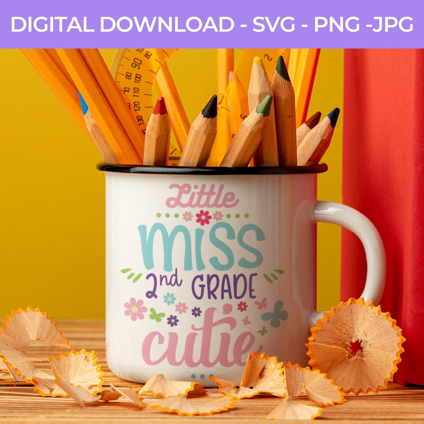 Back To School | Little Ms. Second Grade  SVG, PNG, JPG Teacher School, Digital Download 071