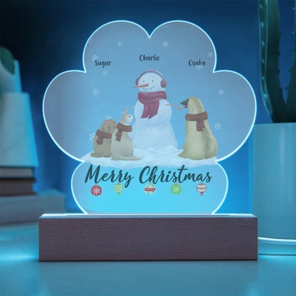 Personalized Christmas Gift | Custom Acrylic Paw Plaque | Gift for Pet Owner PA-12