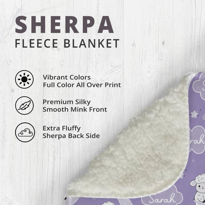 Personalized Gift | Custom Name Blanket For Kids  | Moon and Sheep BL-05