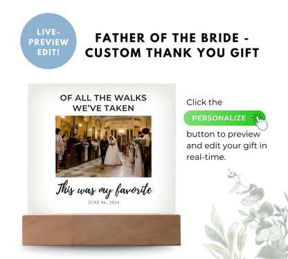 Father Of The Bride Thank You Gift | Custom Acrylic Frame Photo Upload