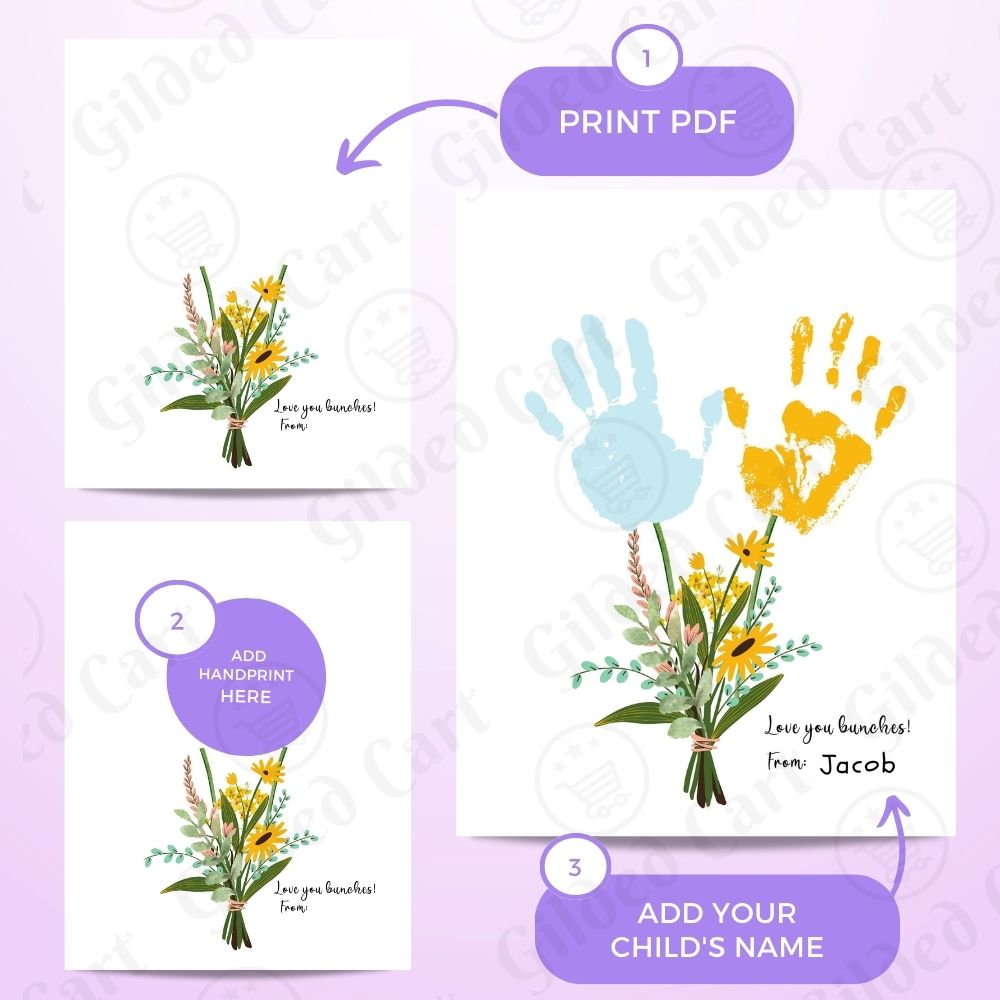 Printable Handprint Art | Mother's Day Birthday Digital Download Gift for Mom, Grandma, Nana, Gigi, Auntie 11