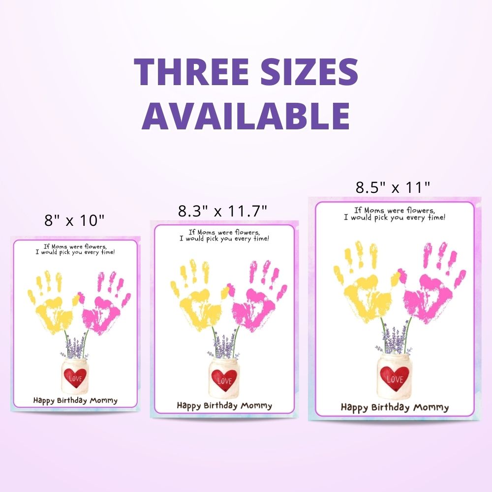 Printable Handprint Art | Birthday Digital Download Gift for Mommy 07
