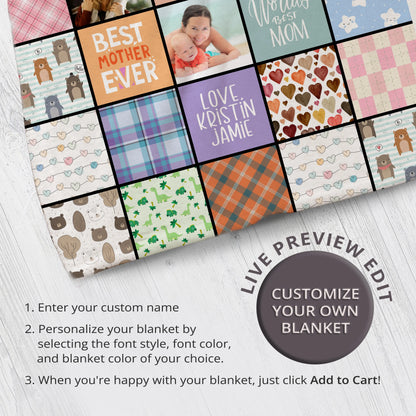 Personalized Gift | Custom Photo Blanket For Mom BL-01